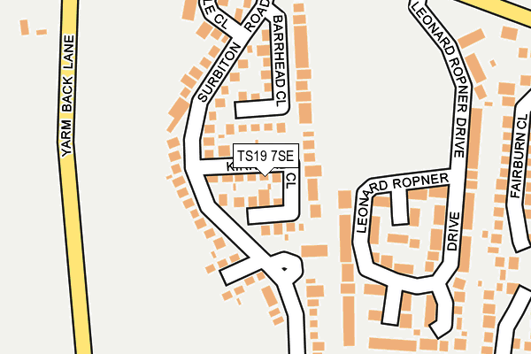 TS19 7SE map - OS OpenMap – Local (Ordnance Survey)
