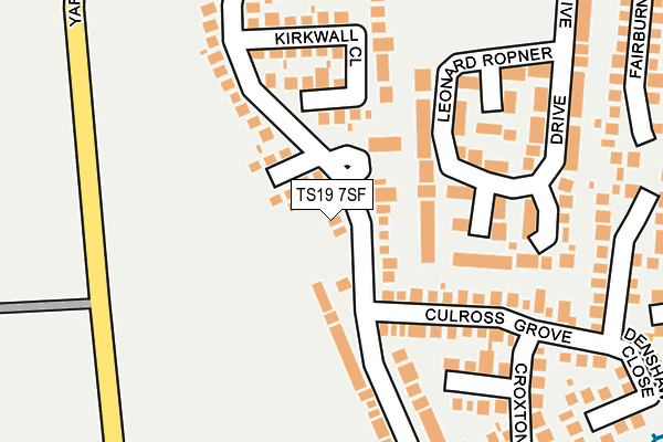 TS19 7SF map - OS OpenMap – Local (Ordnance Survey)