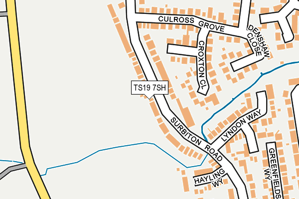 TS19 7SH map - OS OpenMap – Local (Ordnance Survey)