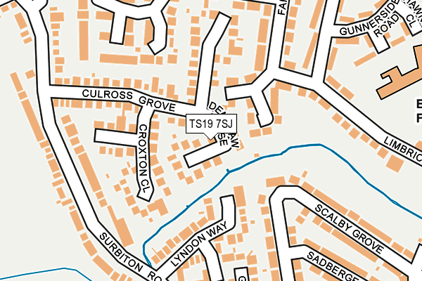 TS19 7SJ map - OS OpenMap – Local (Ordnance Survey)