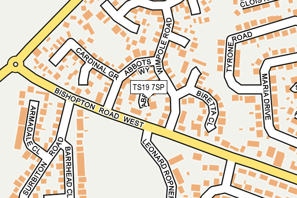 TS19 7SP map - OS OpenMap – Local (Ordnance Survey)