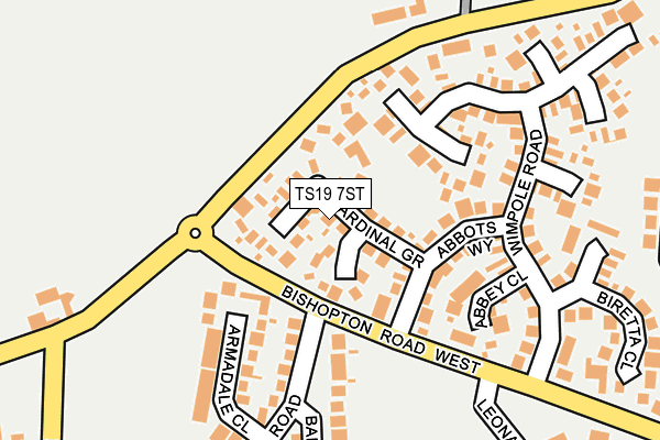 TS19 7ST map - OS OpenMap – Local (Ordnance Survey)