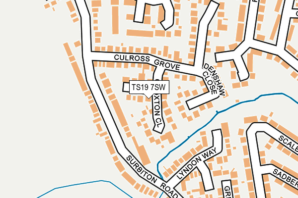 TS19 7SW map - OS OpenMap – Local (Ordnance Survey)