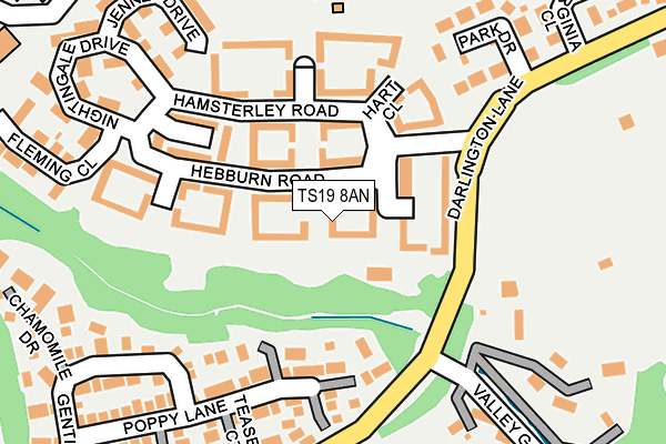 TS19 8AN map - OS OpenMap – Local (Ordnance Survey)