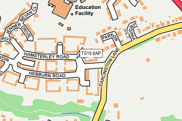 TS19 8AP map - OS OpenMap – Local (Ordnance Survey)