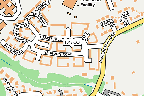 TS19 8AS map - OS OpenMap – Local (Ordnance Survey)