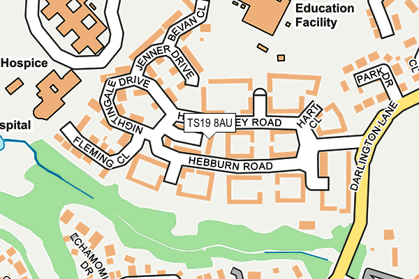 TS19 8AU map - OS OpenMap – Local (Ordnance Survey)