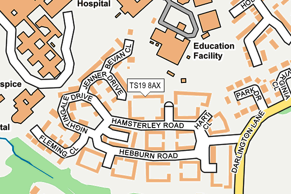 TS19 8AX map - OS OpenMap – Local (Ordnance Survey)