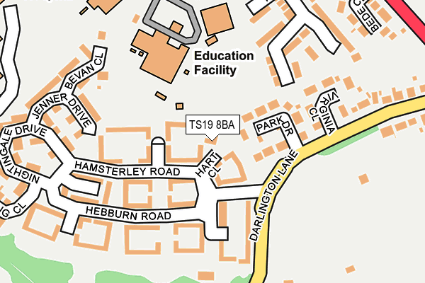 TS19 8BA map - OS OpenMap – Local (Ordnance Survey)