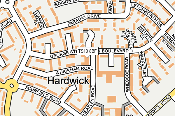 TS19 8BF map - OS OpenMap – Local (Ordnance Survey)