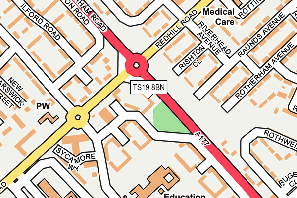 TS19 8BN map - OS OpenMap – Local (Ordnance Survey)