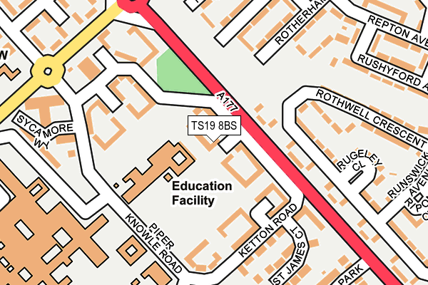 TS19 8BS map - OS OpenMap – Local (Ordnance Survey)