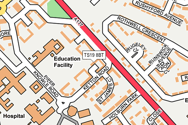 TS19 8BT map - OS OpenMap – Local (Ordnance Survey)