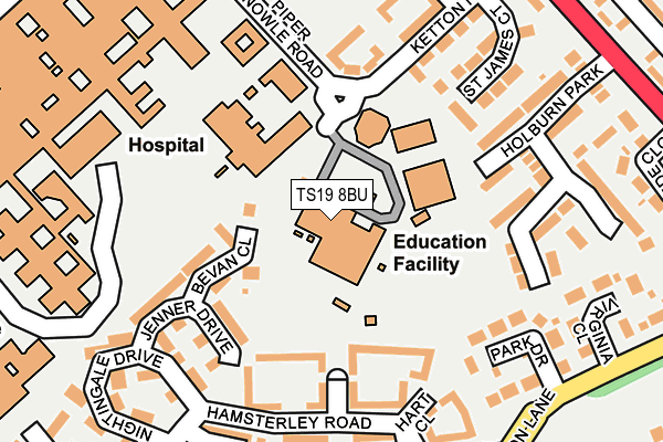 TS19 8BU map - OS OpenMap – Local (Ordnance Survey)