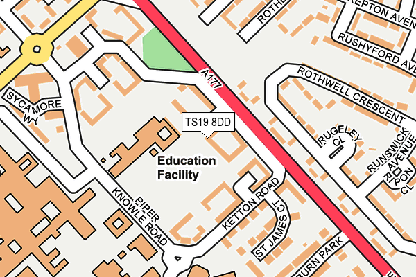 TS19 8DD map - OS OpenMap – Local (Ordnance Survey)