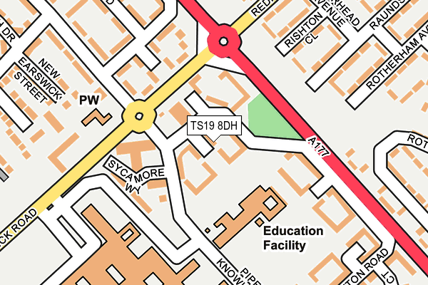 TS19 8DH map - OS OpenMap – Local (Ordnance Survey)