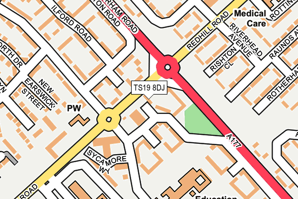 TS19 8DJ map - OS OpenMap – Local (Ordnance Survey)