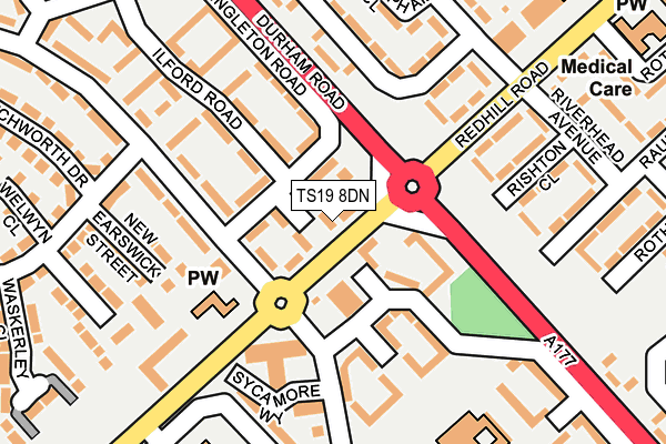 TS19 8DN map - OS OpenMap – Local (Ordnance Survey)