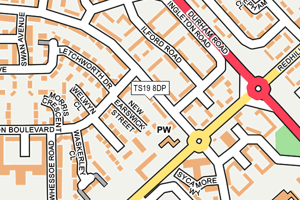 TS19 8DP map - OS OpenMap – Local (Ordnance Survey)