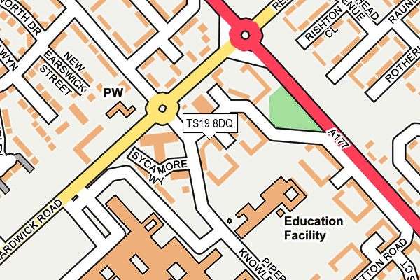 TS19 8DQ map - OS OpenMap – Local (Ordnance Survey)