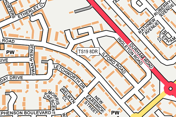 TS19 8DR map - OS OpenMap – Local (Ordnance Survey)