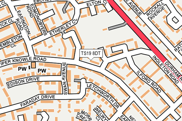 TS19 8DT map - OS OpenMap – Local (Ordnance Survey)