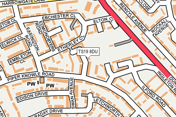 TS19 8DU map - OS OpenMap – Local (Ordnance Survey)