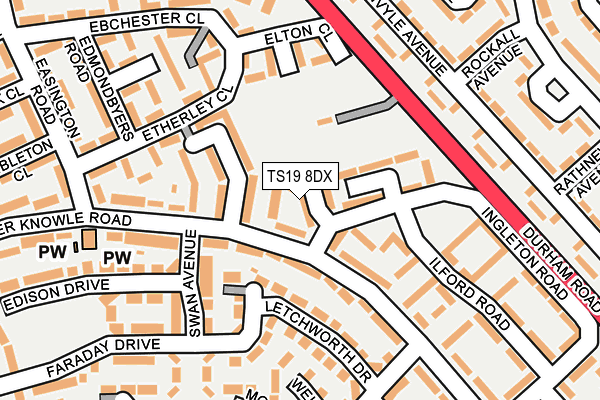 TS19 8DX map - OS OpenMap – Local (Ordnance Survey)