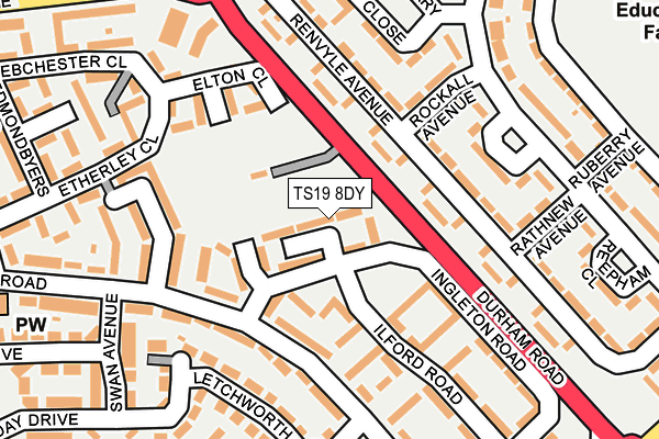 TS19 8DY map - OS OpenMap – Local (Ordnance Survey)