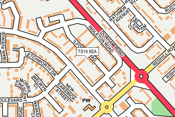 TS19 8EA map - OS OpenMap – Local (Ordnance Survey)