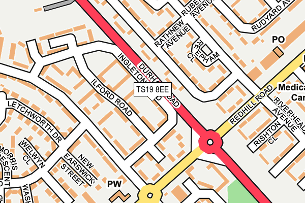 TS19 8EE map - OS OpenMap – Local (Ordnance Survey)