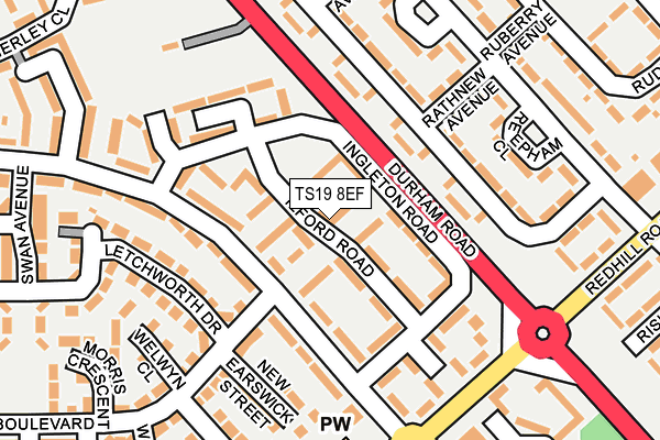 TS19 8EF map - OS OpenMap – Local (Ordnance Survey)