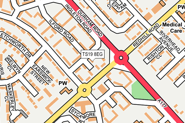 TS19 8EG map - OS OpenMap – Local (Ordnance Survey)