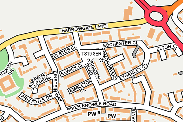 TS19 8ER map - OS OpenMap – Local (Ordnance Survey)