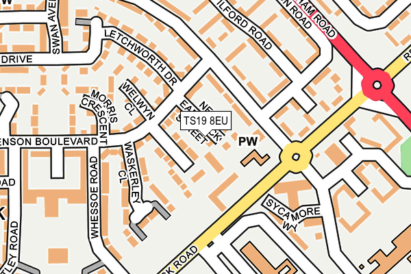 TS19 8EU map - OS OpenMap – Local (Ordnance Survey)