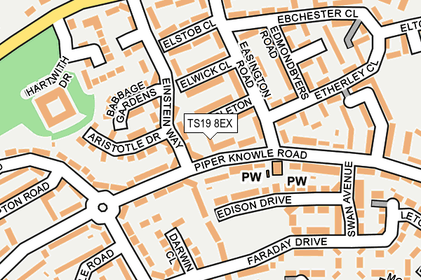 TS19 8EX map - OS OpenMap – Local (Ordnance Survey)