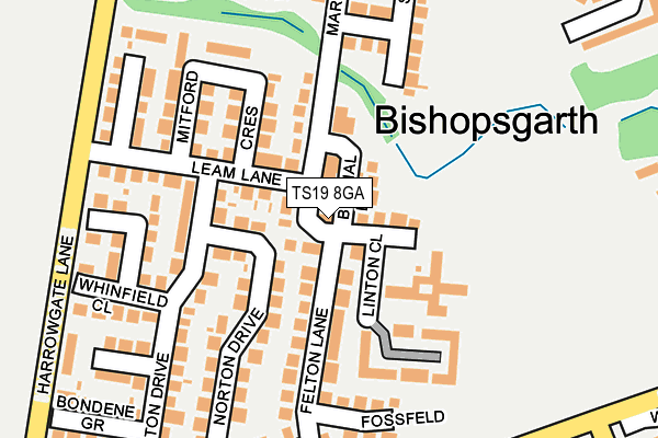 TS19 8GA map - OS OpenMap – Local (Ordnance Survey)