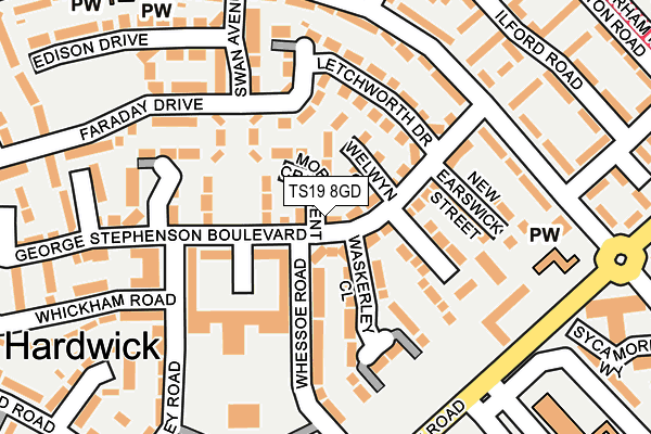 TS19 8GD map - OS OpenMap – Local (Ordnance Survey)