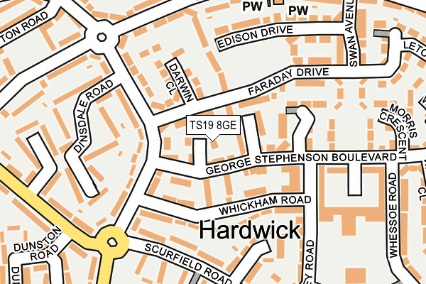 TS19 8GE map - OS OpenMap – Local (Ordnance Survey)