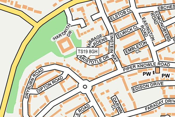 TS19 8GH map - OS OpenMap – Local (Ordnance Survey)