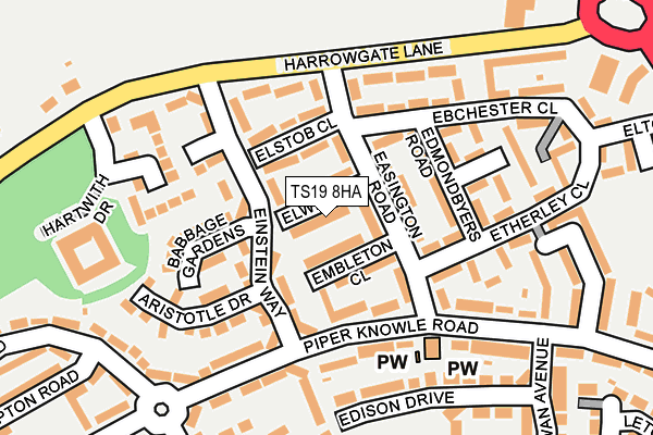 TS19 8HA map - OS OpenMap – Local (Ordnance Survey)