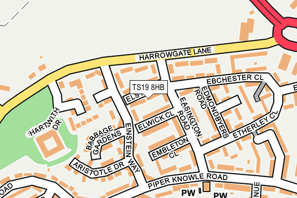 TS19 8HB map - OS OpenMap – Local (Ordnance Survey)