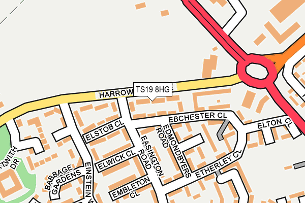 TS19 8HG map - OS OpenMap – Local (Ordnance Survey)