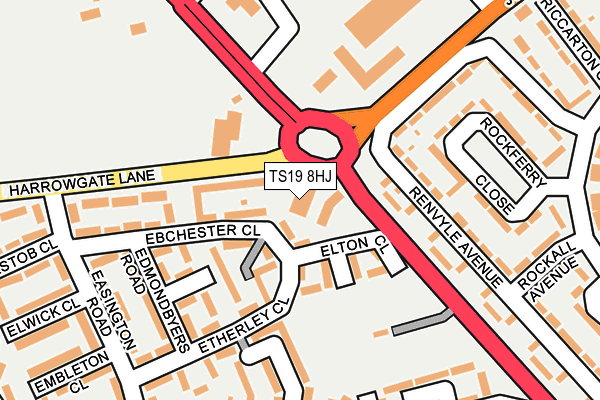 TS19 8HJ map - OS OpenMap – Local (Ordnance Survey)