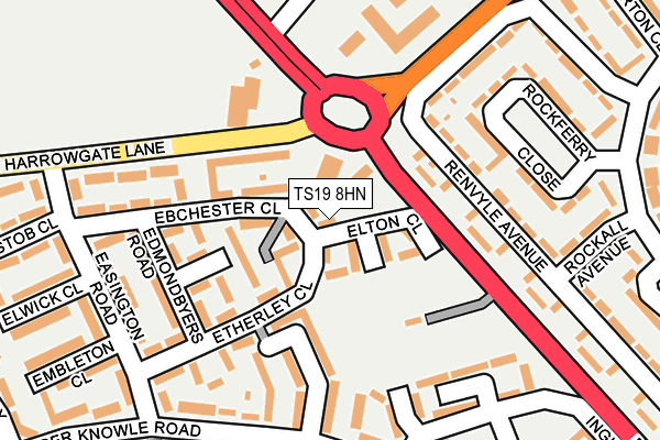 TS19 8HN map - OS OpenMap – Local (Ordnance Survey)