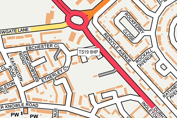 TS19 8HP map - OS OpenMap – Local (Ordnance Survey)