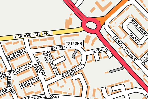 TS19 8HR map - OS OpenMap – Local (Ordnance Survey)