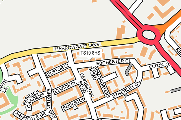 TS19 8HS map - OS OpenMap – Local (Ordnance Survey)