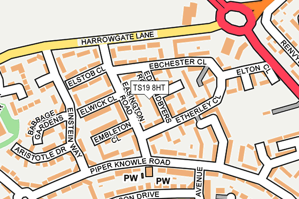 TS19 8HT map - OS OpenMap – Local (Ordnance Survey)