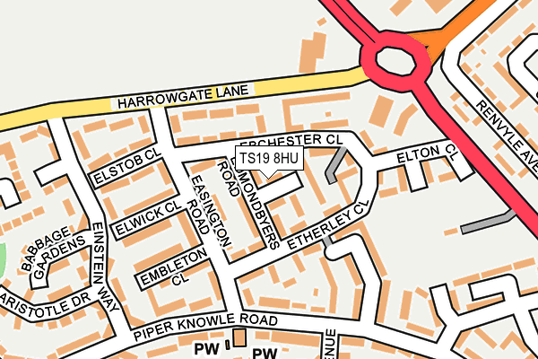 TS19 8HU map - OS OpenMap – Local (Ordnance Survey)